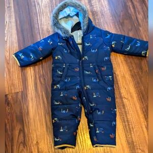 Carter's Navy Blue Faux Fur Hooded Snowsuit 18 Month